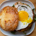 Black Bean Cheeseburger with Fried Egg
