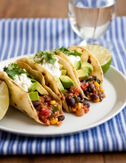 Quinoa, Black Bean and Corn Tacos