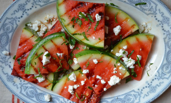 grilled watermelon with feta cheese grilled watermelon with feta cheese