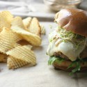 Andouille Slider Burgers with Caramelized Onions and Creole Mayo