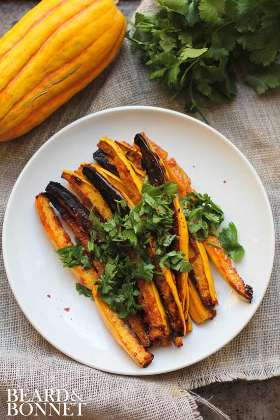 Miso and Red Curry Glazed Delicata Squash Fries