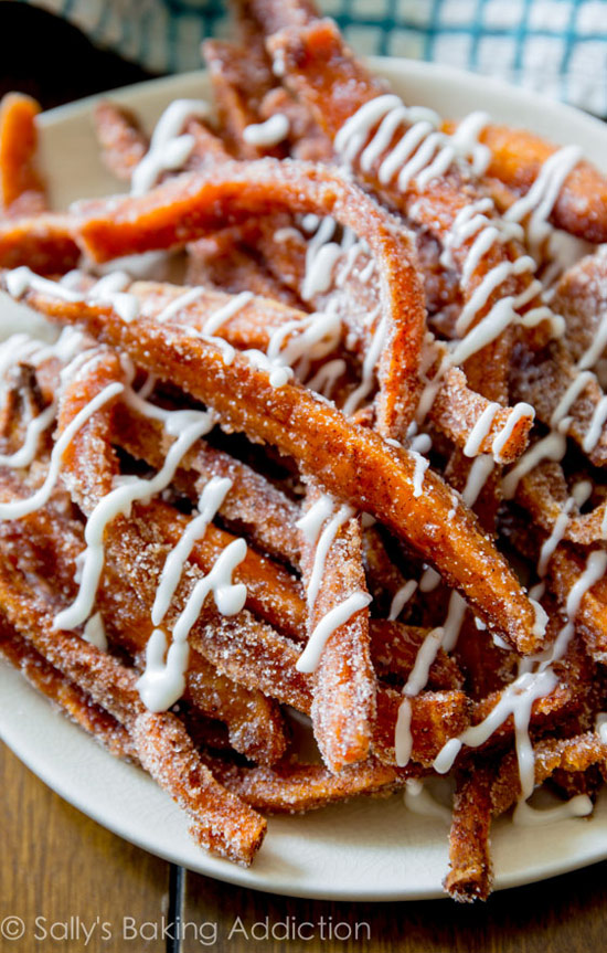 Cinnamon Sugar Sweet Potato Fries with Vanilla Icing Dip