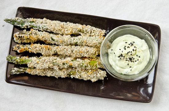 Sesame Asparagus Fries with Wasabi Mayo