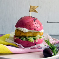 Chickpea Sliders with Whipped Feta and Cucumber Slaw