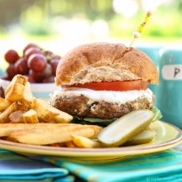 Lamb Burgers with Goat Cheese and Tzatziki
