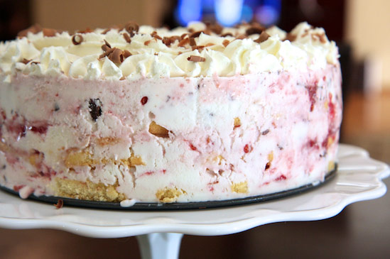 Raspberry and Chocolate Frozen Greek Yogurt Icebox Cake