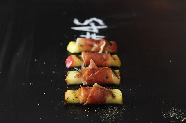 Grilled Apples with Serrano Ham & Maple Syrup