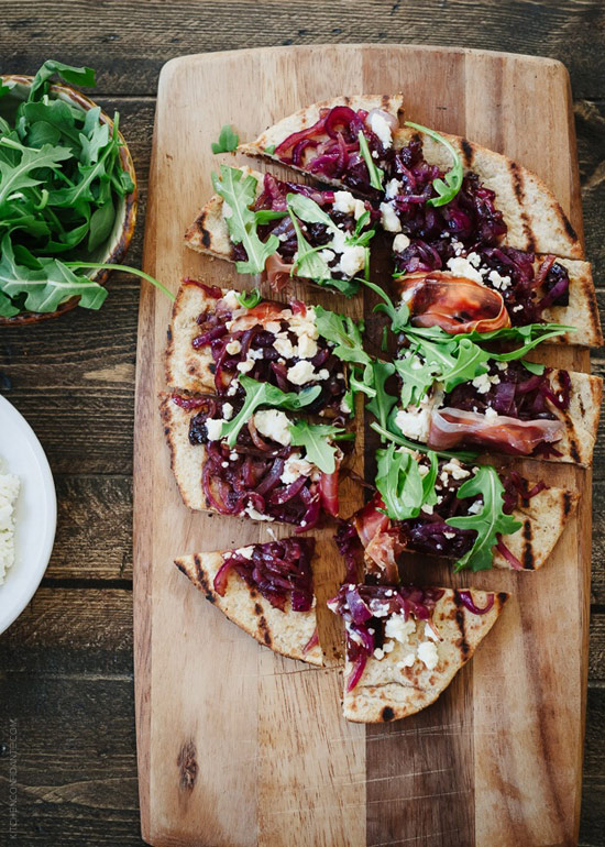 Caramelized Onion, Feta & Serrano Ham Flatbread