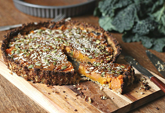 Roasted Root Vegetable Pie with Pumpkin Glaze