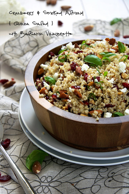 Cranberry and Smoked Almond Quinoa Salad with Balsamic Vinaigrette