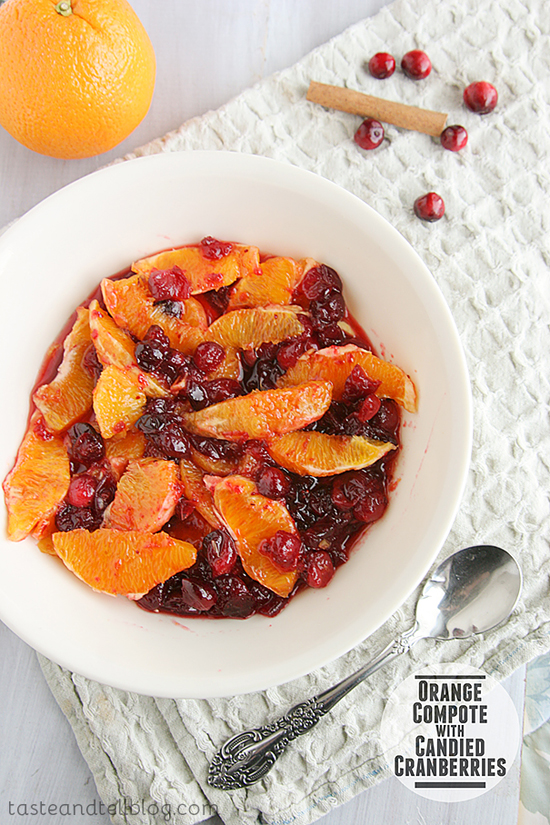 Orange Compote with Candied Cranberries