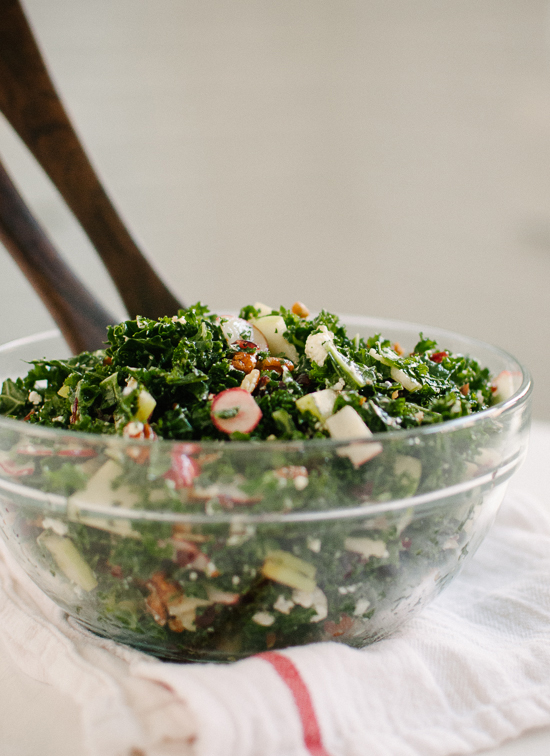 Kale Salad with Apples, Cranberries and Pecans