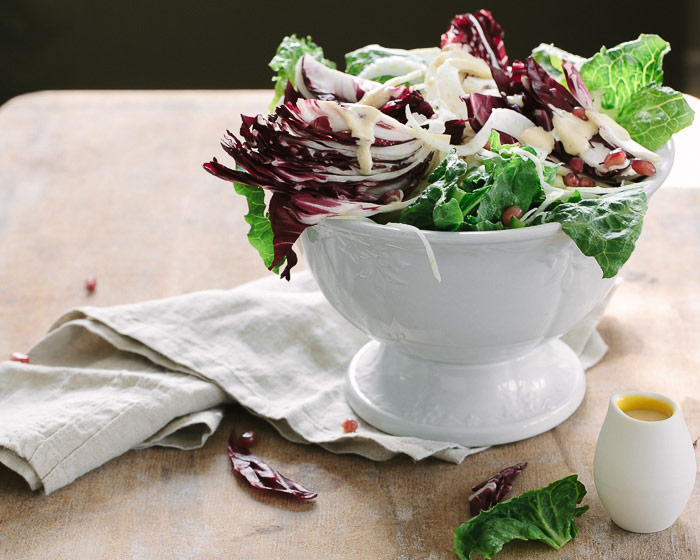 Winter Salad with Lemon Anchovy Cream
