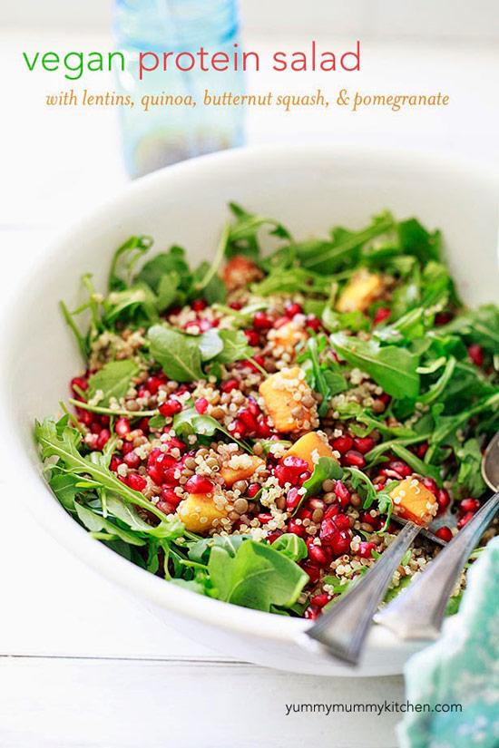 Quinoa and Lentil Salad with Butternut Squash