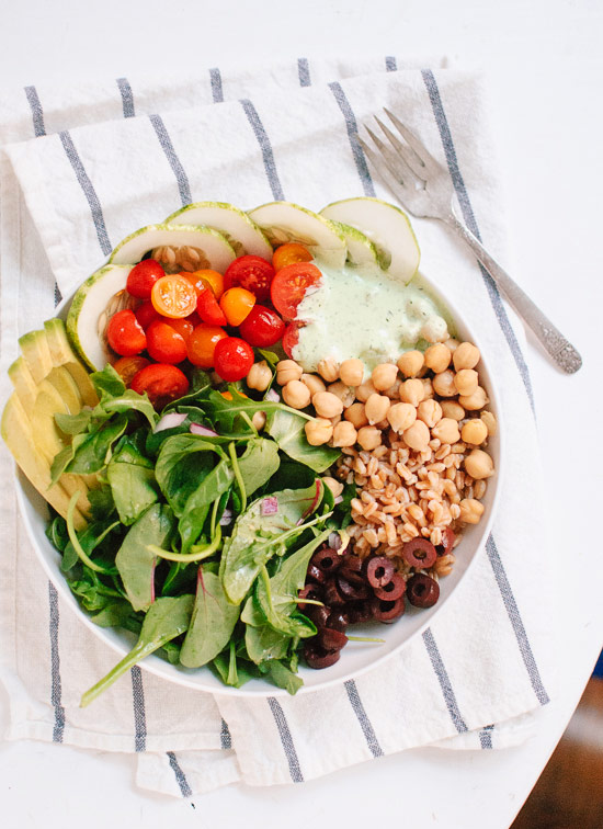 Greek Farro and Chickpea Salad