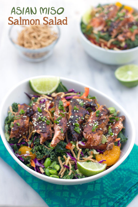 Asian Ginger Miso Salmon Salad