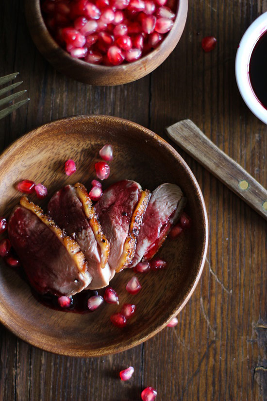Entrée: Seared Duck Breast with Pomegranate Reduction