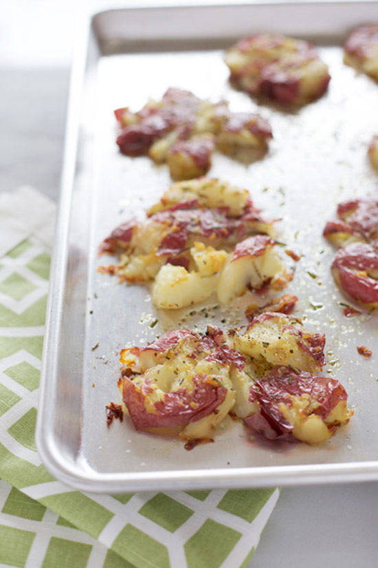 Sides: Rosemary Garlic Smashed Red Potatoes