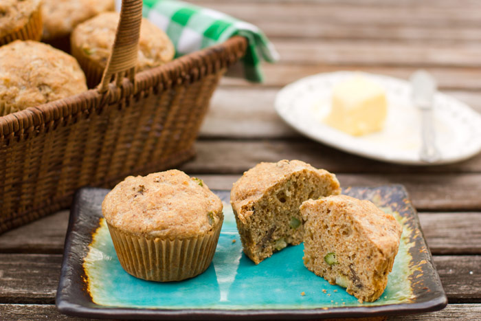 Roasted Asparagus and Mushroom Muffins