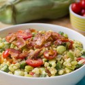 Summer Succotash with Corn, Bacon, Lima Beans, and Okra - the quintessential summer side dish!